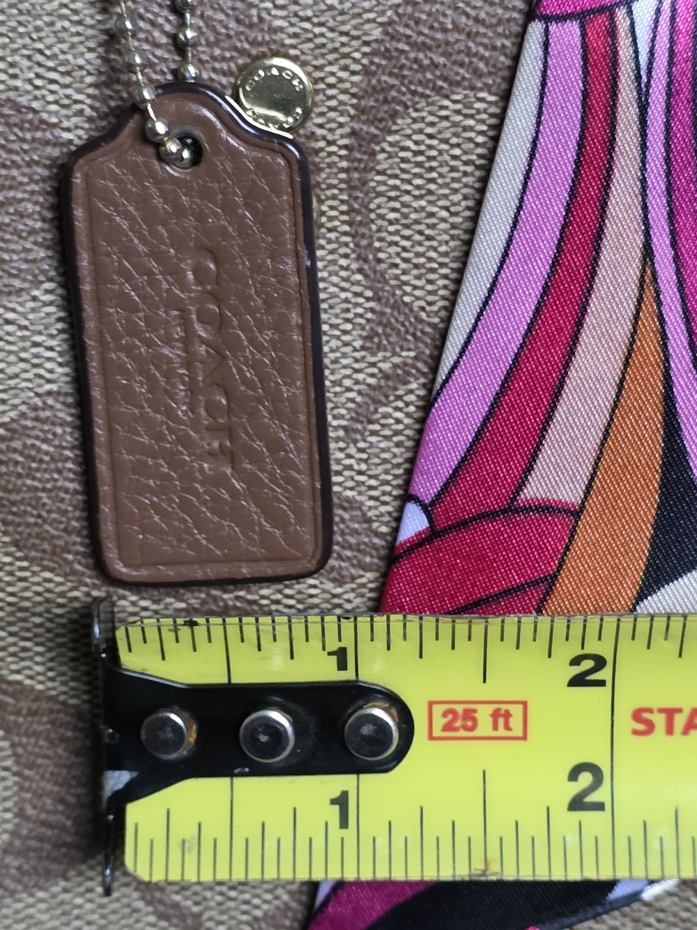 Coach Small Brown Pebbled Leather Hangtag - Picture 6 of 7